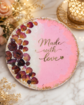 Made With Love Resin Wall Hanging | Handmade Floral Pink Decor