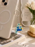 Floral Resin Alphabet Keychain – Personalized Initial Charm with Real Dried Flowers
